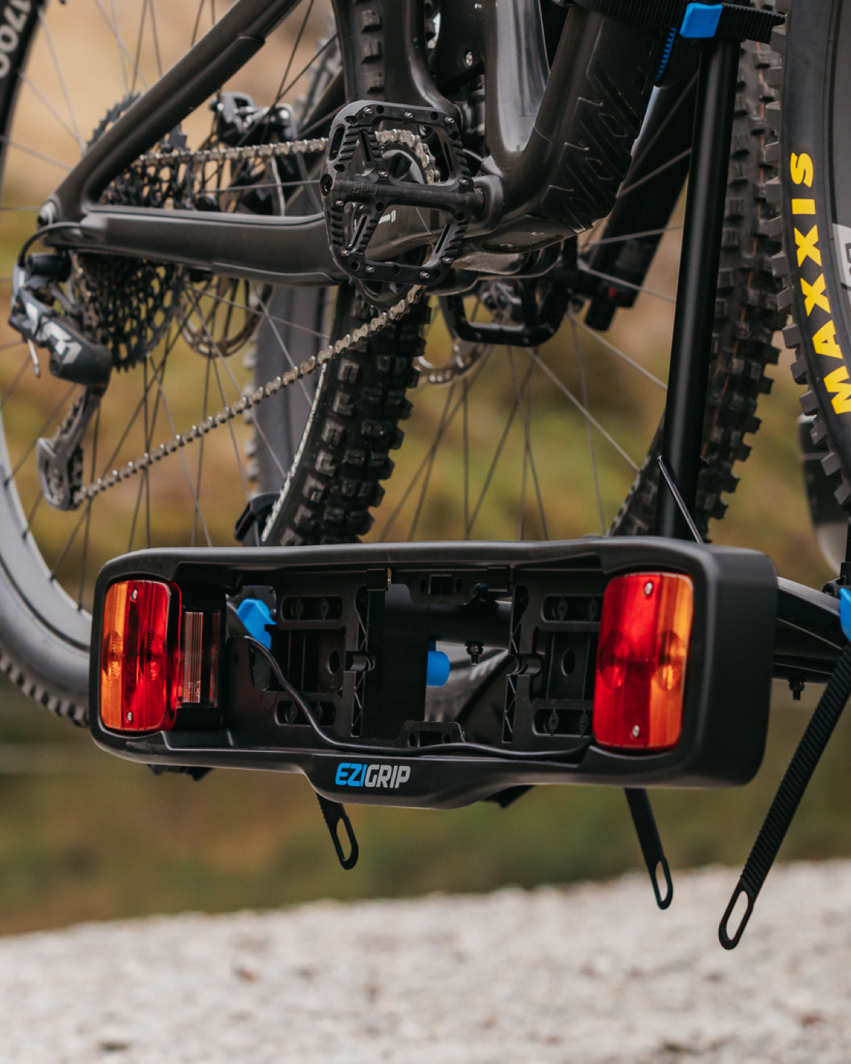 An close up of an Enduro light board installed on an Enduro 2 bike rack